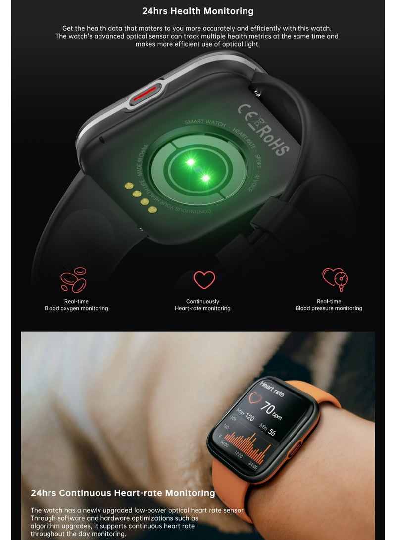 RollsTimi  Men's Smartwatch Fitness Tracker Waterproof Sports  Smart Watch for Men Women, Heart Rate Blood Pressure Monitor, Bluetooth Calls - Image 4