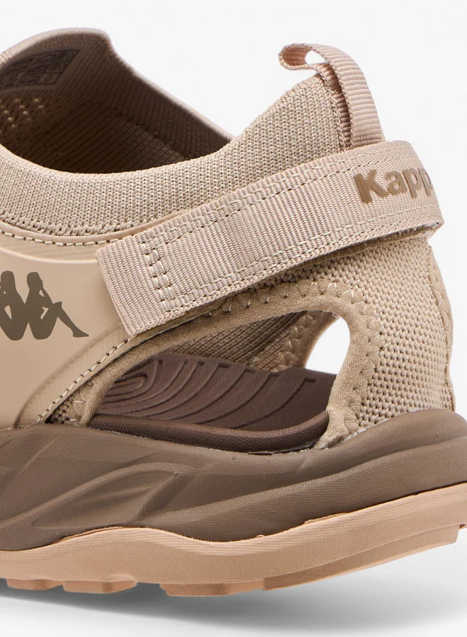 Kappa Men's Logo Print Sandals with Hook and Loop Closure
