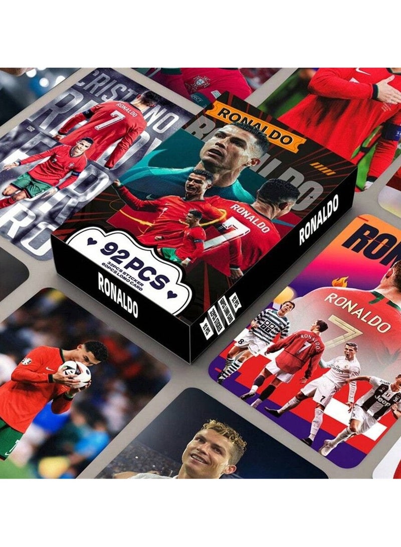Generic Ronaldo Card and Sticker Collection - 60 Cards + 32 Stickers (92 Pieces) 