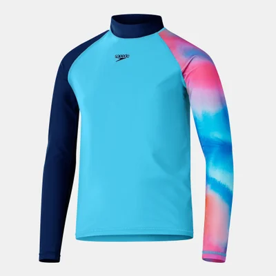 speedo Kids' Printed Long Sleeve Swimming Rashguard