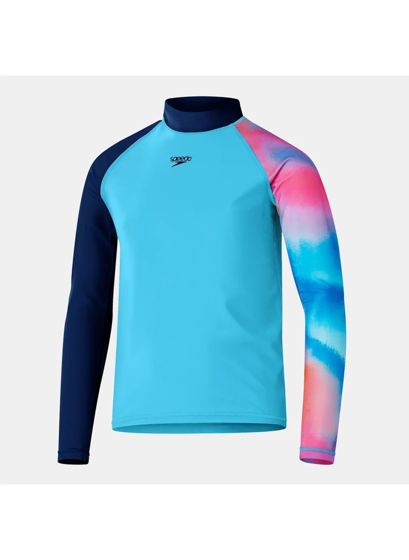 speedo Kids' Printed Long Sleeve Swimming Rashguard
