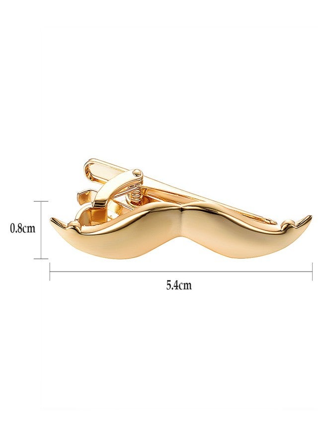 Yoursfs Glasses Tie Clip Set For Men Gold Color Moutache Tie Bar Clips for Men Personaized Slim Tie Pins - Image 5