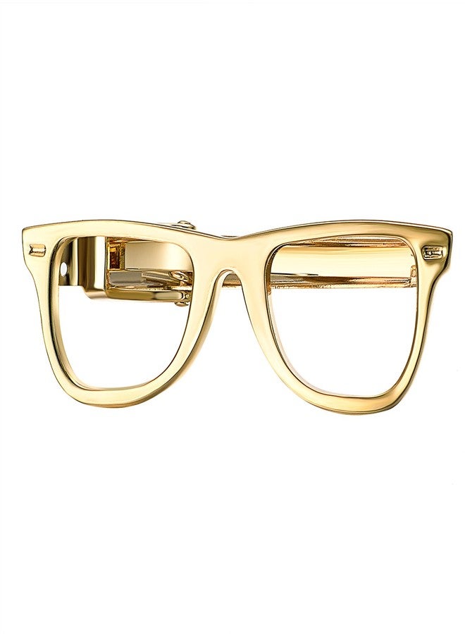 Yoursfs Glasses Tie Clip Set For Men Gold Color Moutache Tie Bar Clips for Men Personaized Slim Tie Pins - Image 2