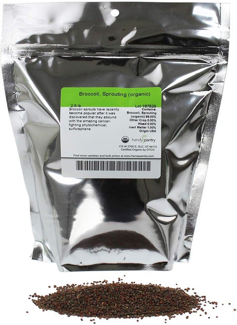 Organic Broccoli Sprouting Seeds by  | 2.5 Pound Resealable Bag | Bulk Non-GMO Broccoli Sprouts Seeds, Contain Sulforaphane