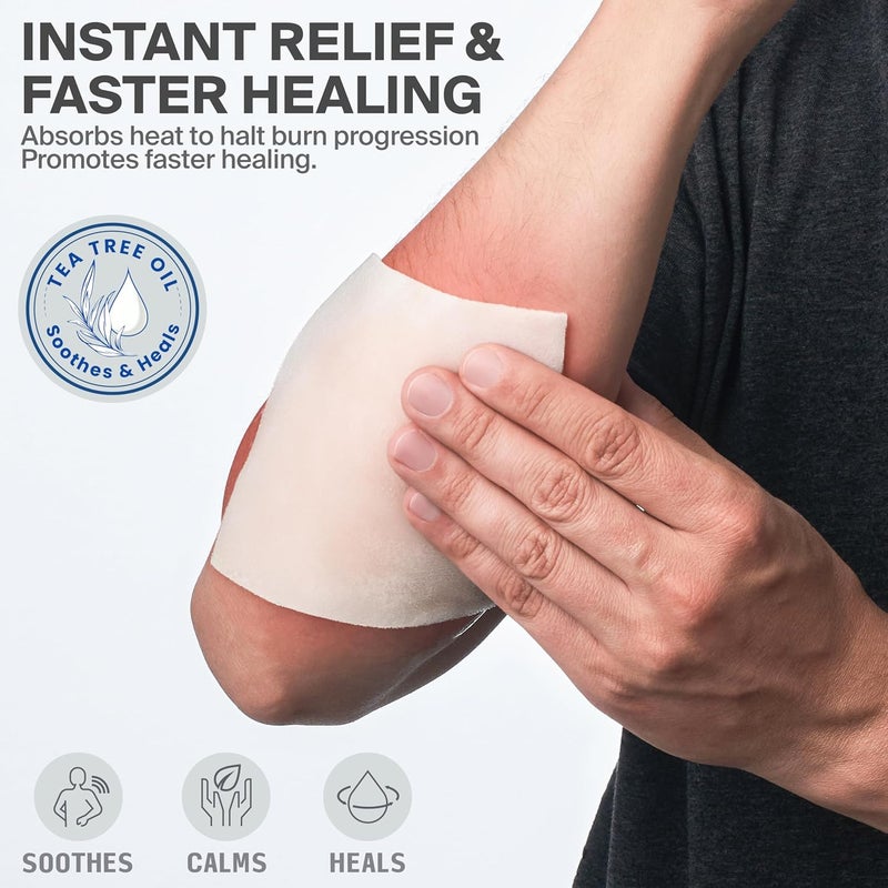 SurviveX Burn Dressing Kit with Tea Tree Oil  Hydrogel Burn Pads Cooling Gels NonAdhesive Dressings  Gauze  Complete First Aid for Instant Cooling Soothing  Relief - Image 3
