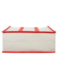 Kuber Industries Kuber Industries Heavy Duty Canvas Shopping Bags | Reusable Tote Vegetable Organizer for Market | Foldable and Portable Handbag with Zip | Carry Bag and Thela for Grocery | Sabji | Travelling (Red)  - Image 4