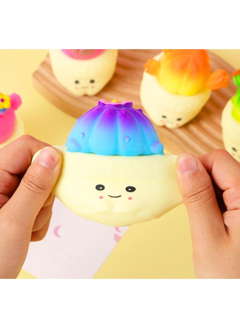 MAGIC VAULT مجموعة ألعاب كاكتوس القابلة للضغط من 4 قطع – لعبة تخفيف الضغط الناعمة ببطء للأطفال والبالغين – ألعاب نباتية صغيرة للحفلات، وحقائب الهدايا، ومكافآت الفصول الدراسية - Image 4