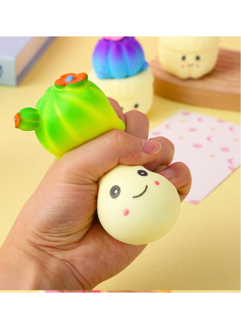 MAGIC VAULT مجموعة ألعاب كاكتوس القابلة للضغط من 4 قطع – لعبة تخفيف الضغط الناعمة ببطء للأطفال والبالغين – ألعاب نباتية صغيرة للحفلات، وحقائب الهدايا، ومكافآت الفصول الدراسية - Image 3