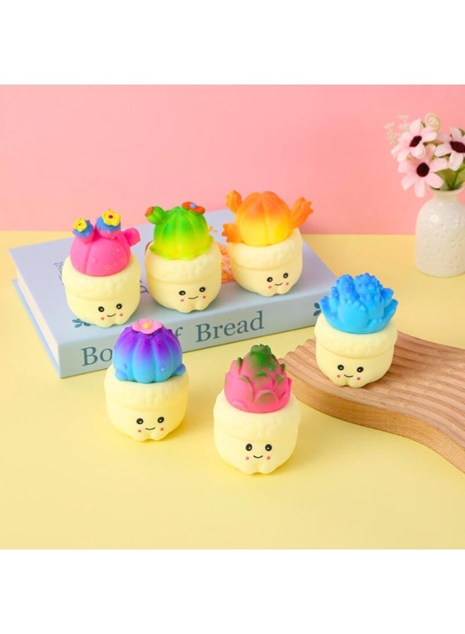 MAGIC VAULT مجموعة ألعاب كاكتوس القابلة للضغط من 4 قطع – لعبة تخفيف الضغط الناعمة ببطء للأطفال والبالغين – ألعاب نباتية صغيرة للحفلات، وحقائب الهدايا، ومكافآت الفصول الدراسية - Image 5