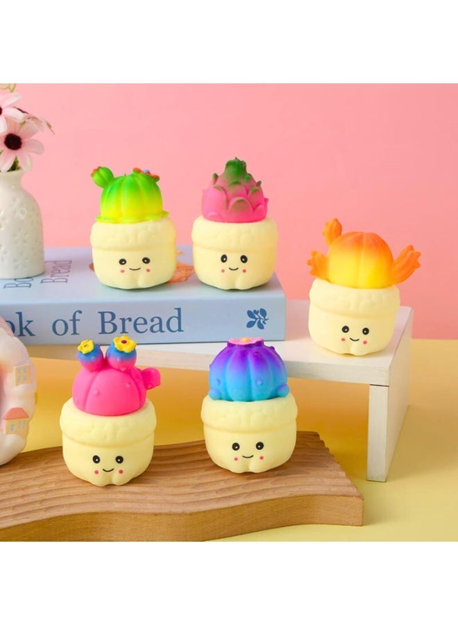 MAGIC VAULT مجموعة ألعاب كاكتوس القابلة للضغط من 4 قطع – لعبة تخفيف الضغط الناعمة ببطء للأطفال والبالغين – ألعاب نباتية صغيرة للحفلات، وحقائب الهدايا، ومكافآت الفصول الدراسية - Image 2