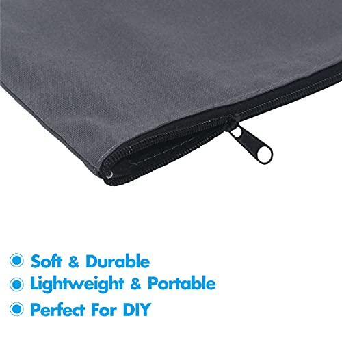 Vantasii 15 Pack Blank Cotton Canvas DIY Craft Zipper Bags Pouches Pencil Case for Makeup Cosmetic Toiletry Stationary Storage (Gray, 8.3” x 4.7”) - Image 4