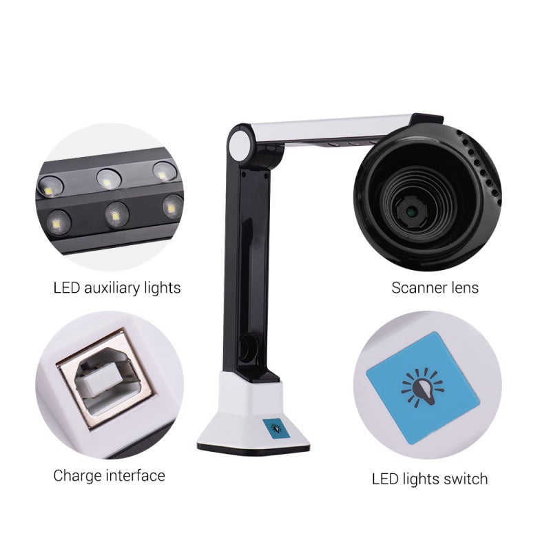 Portable Scanner: 10 Mega-Pixels Camera - Collapsible Design HD Scanner for Office, Classroom, Library & Hospital - Image 4