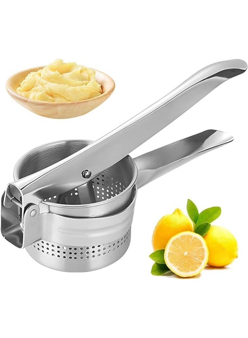 سيوسي Stainless Steel Potato Ricer, Manual Food Press, Professional Kitchen Tool for Making Gnocchi, Spaetzle, Mashed Potatoes, Fruit and Vegetable Puree, Multi-Functional (Side Hole Design) - Image 1