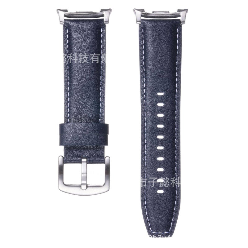 Adjustable Leather Classic Strap Smartwatch Band Compatible with Samsung Galaxy Watch 8 Classic with Fit Replacement Strap Blue - Image 1