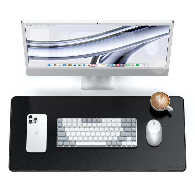 Satechi Vegan Leather Desk Mat Large Mouse Pad Scratch and Water Resistant Easy to Clean Desk Pad for Office and Home 268 x 124 x 01 Black - Image 2