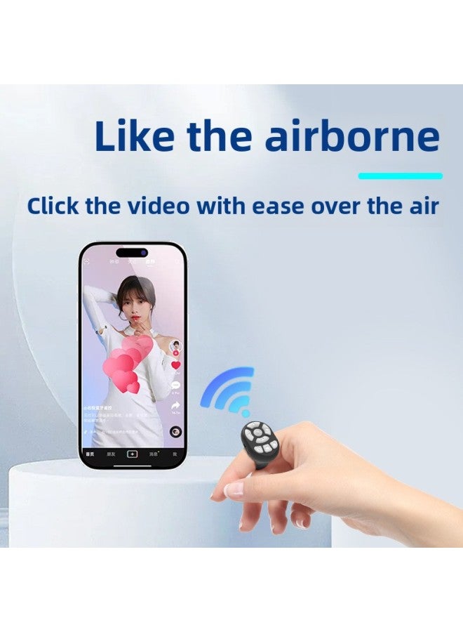 Multi-functional Mobile Phone Universal Bluetooth Control Remote Control Ring Lazy Brush Tremolo Artifact Novel Page Turning Ring-Color:White-remote Control Ring Style  - Image 4