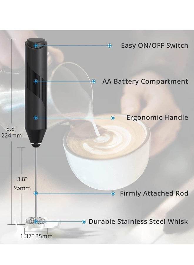 Chase Up Milk Frother Handheld, Electric Frothers, Coffee Frother Mini Whisk, Foam Maker, Drink Mixer for Coffee, Milk, Lattes, Cappuccino Cream Matcha (Black) - Image 3