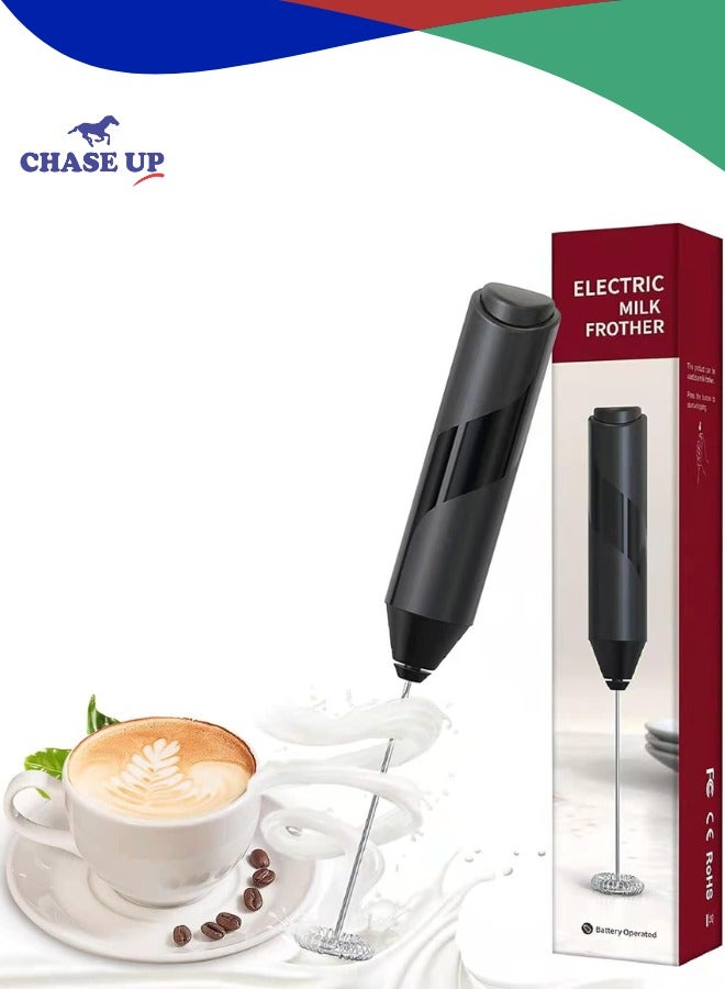 Chase Up Milk Frother Handheld, Electric Frothers, Coffee Frother Mini Whisk, Foam Maker, Drink Mixer for Coffee, Milk, Lattes, Cappuccino Cream Matcha (Black) - Image 1