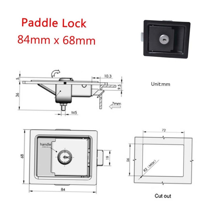 Heavy Duty Carbon Steel Paddle Locks For Truck Tool Boxes 2 Pack Weather Resistant - Image 5