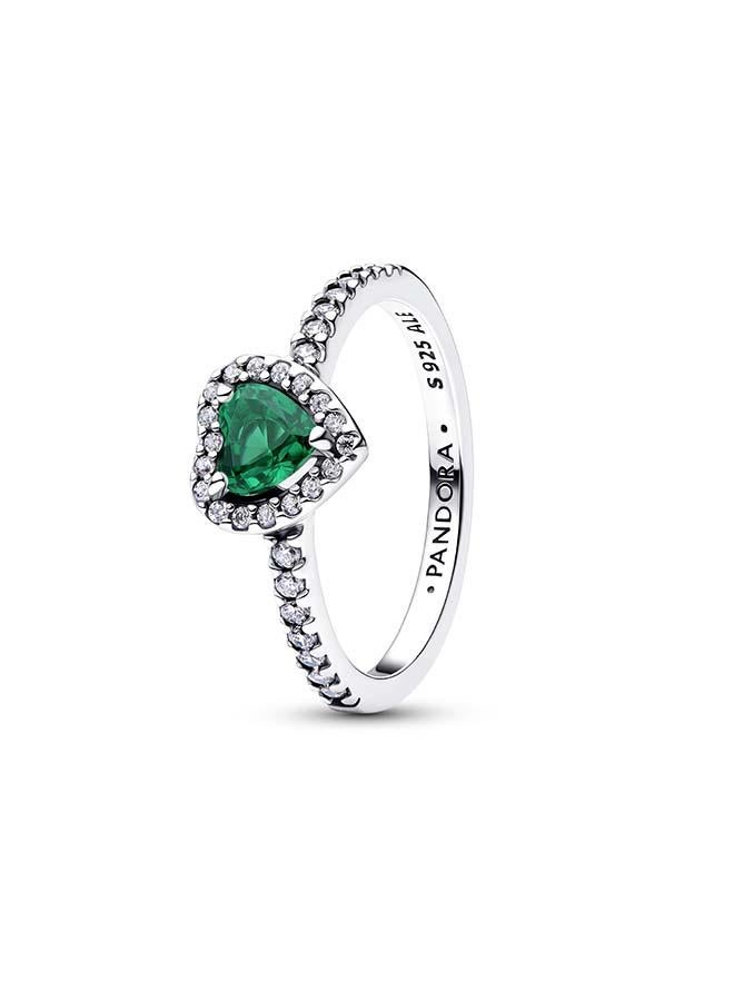 PANDORA Elevated Royal Green Heart Ring - Image 2