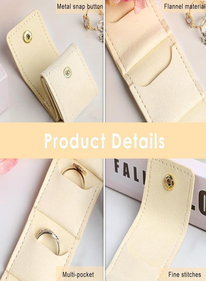 STARFLYER Mini Travel Jewelry Storage Bag, Foldable Gym Jewelry Organizers Holder Case with Snap, Small Ring Earring Necklace Storage Roll Pouch with Multi-compartment for Women girl (MULTICOLOR) - Image 5