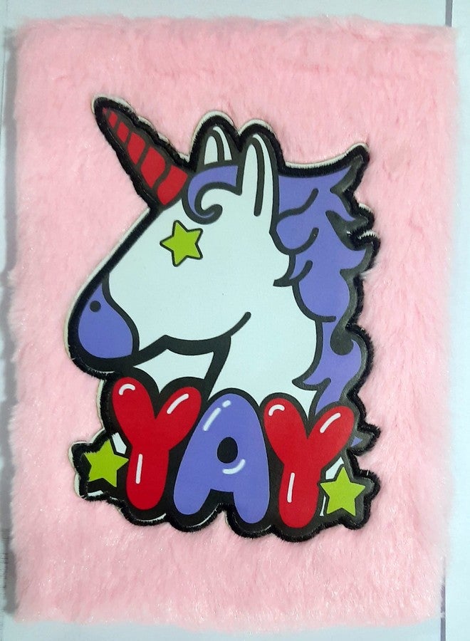 IndusBay® Unicorn Soft Plush Feather/Lovely Notebook Diary with Different Design for Girls & Kids, 1 Piece, Random Design - Image 3