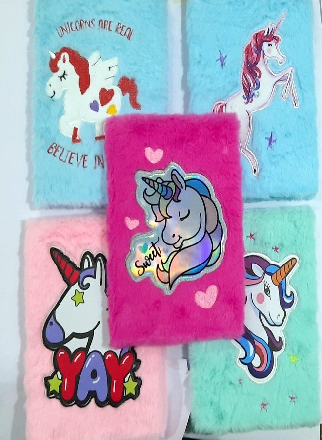 IndusBay® Unicorn Soft Plush Feather/Lovely Notebook Diary with Different Design for Girls & Kids, 1 Piece, Random Design - Image 2