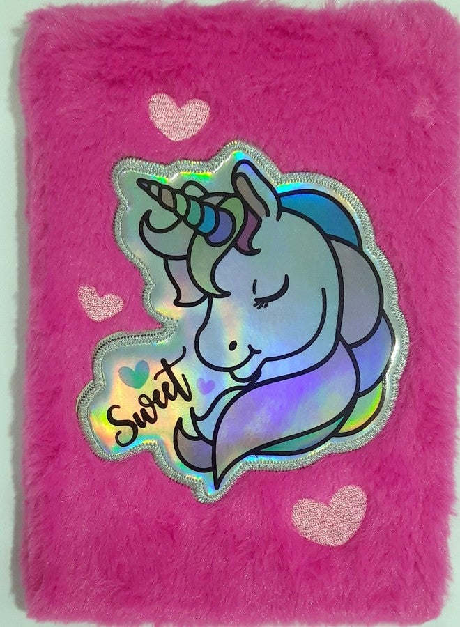 IndusBay® Unicorn Soft Plush Feather/Lovely Notebook Diary with Different Design for Girls & Kids, 1 Piece, Random Design - Image 4