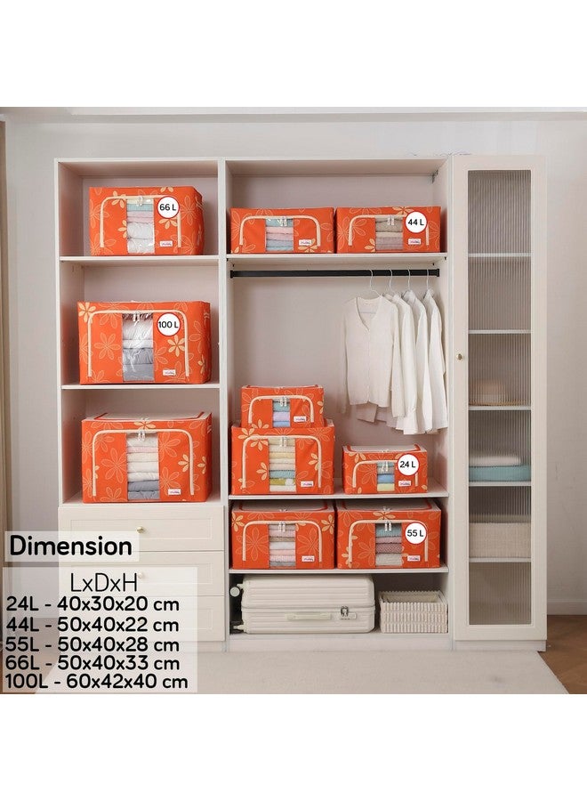 BlushBees Living Box - Storage Boxes for Clothes, Shirts, Saree Cover - 24 Litre, Pack of 1, Orange (Oxford fabric) - Image 2