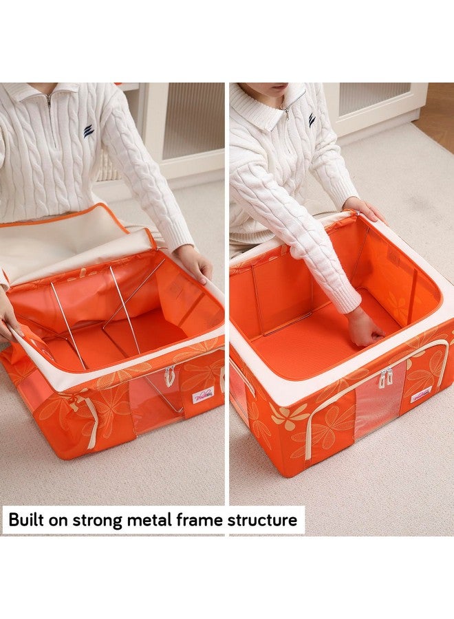 BlushBees Living Box - Storage Boxes for Clothes, Shirts, Saree Cover - 24 Litre, Pack of 1, Orange (Oxford fabric) - Image 3