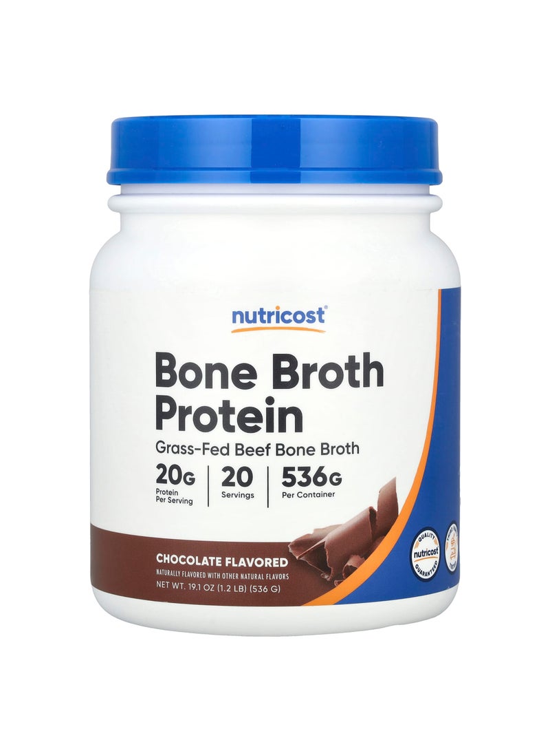 Nutricost Bone Broth Protein, Chocolate, 1.2 lb (536 g)