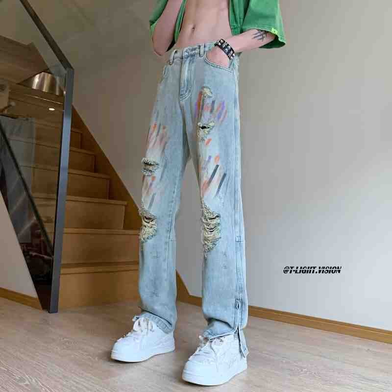 Unisex Classic Denim Jeans Loose Fit Daily Outdoor Wear - Image 1