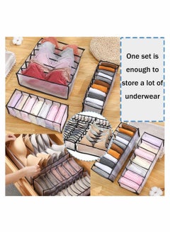 Y&D Underwear Drawer Organizer Set, Includes 6/7/7/11/11 Cell Collapsible Closet Compartments  - Image 2