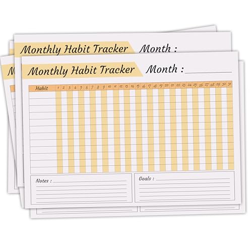 True Flair Trueflair Monthly Habit Tracker (A4 Size,13 Sheets) Undated Planner Sheets With Goals For Self Improvement (Design 1) - Image 1