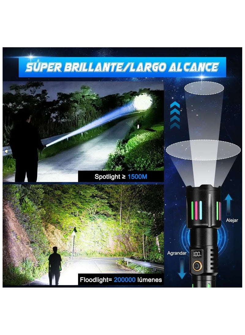Rechargeable Flashlights High Lumens, Tactical Flashlights 26650Amh Battery Lumen Super Bright Led Flash Light with 5 Modes Zoomable for Outdoor, Handheld Flash Light for Home, Camping, IPX6 Waterproof - Image 5