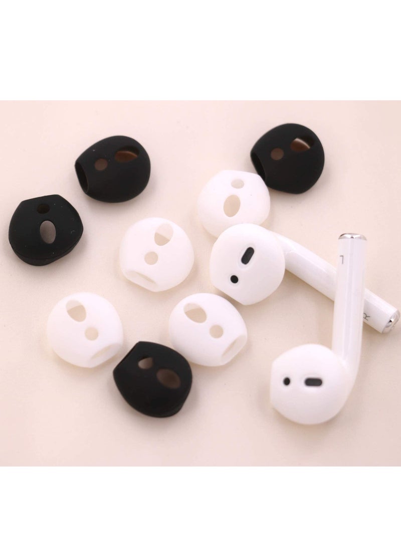 KASTWAVE - 5 Pairs Silicone Earbuds for AirPods 2, Ultra Thin Slim Rubber Ear Tips Ear Gels Anti-Slip Earbuds Cover, Compatible with Apple AirPods 2 (2 Pairs Black, 3 Pairs White, Fit in The Charging Case) - Image 1