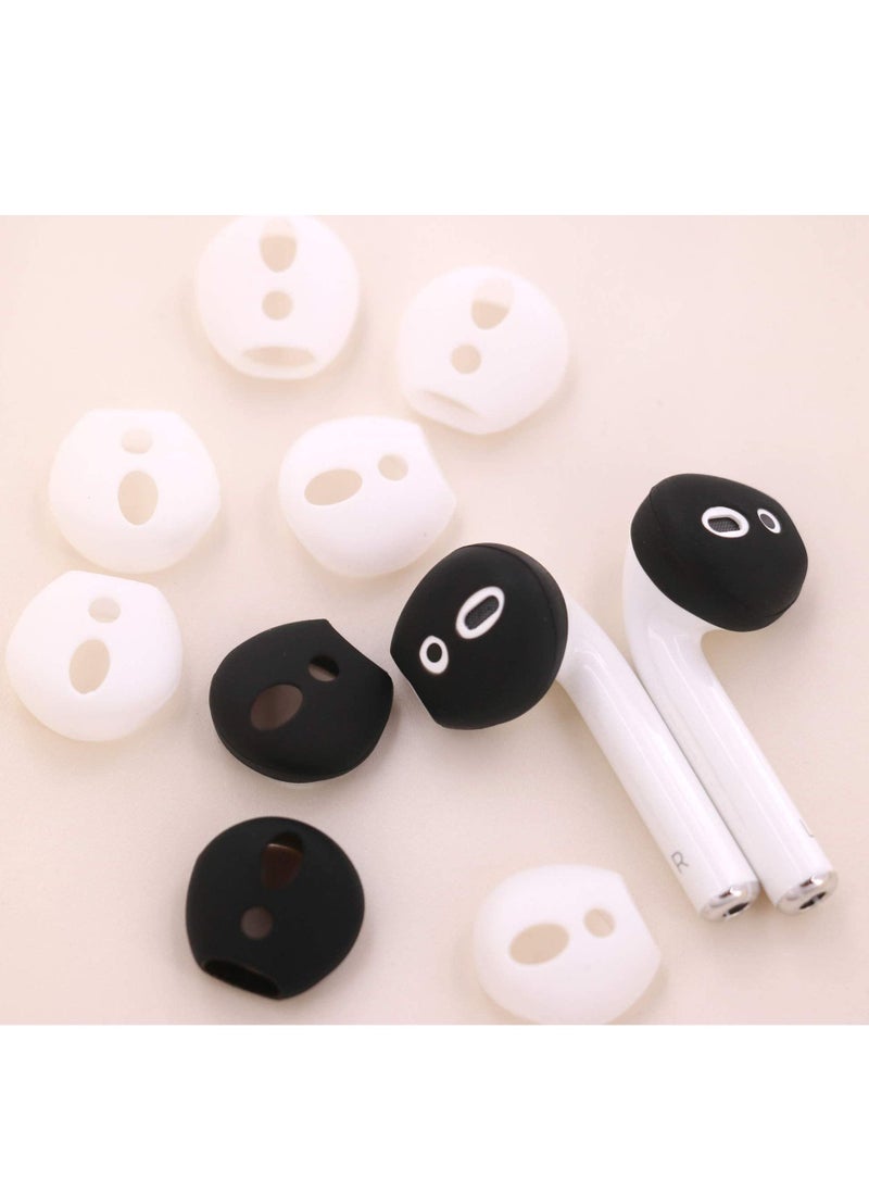 KASTWAVE - 5 Pairs Silicone Earbuds for AirPods 2, Ultra Thin Slim Rubber Ear Tips Ear Gels Anti-Slip Earbuds Cover, Compatible with Apple AirPods 2 (2 Pairs Black, 3 Pairs White, Fit in The Charging Case) - Image 1