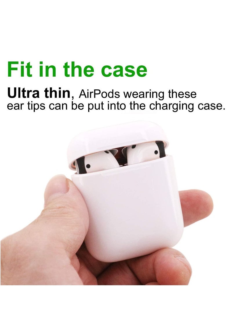 KASTWAVE - 5 Pairs Silicone Earbuds for AirPods 2, Ultra Thin Slim Rubber Ear Tips Ear Gels Anti-Slip Earbuds Cover, Compatible with Apple AirPods 2 (2 Pairs Black, 3 Pairs White, Fit in The Charging Case) - Image 1