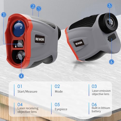 REVASRI Range Finder for Golf, Rangefinder with Slope, Magnetic Mount and Pin Lock Vibraiton, 1000 Yards Range Finder for Golfers, USB-C Rechargeable - Image 5