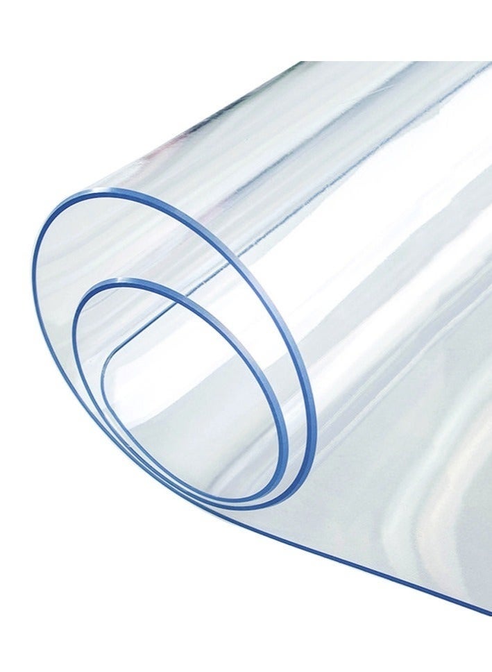 مفرش حماية للطاولة من PVC مقاس 90 × 60 سم بسُمك 1 مم – غطاء شفاف مقاوم للماء والخدوش والحرارة لحماية طاولات الطعام والمكاتب وأسطح المطبخ والزجاج والخشب والرخام، سهل التنظيف، مرن، قابل للقص، مثالي للاستخدام المنزلي والمكتبي - شفاف - Image 3