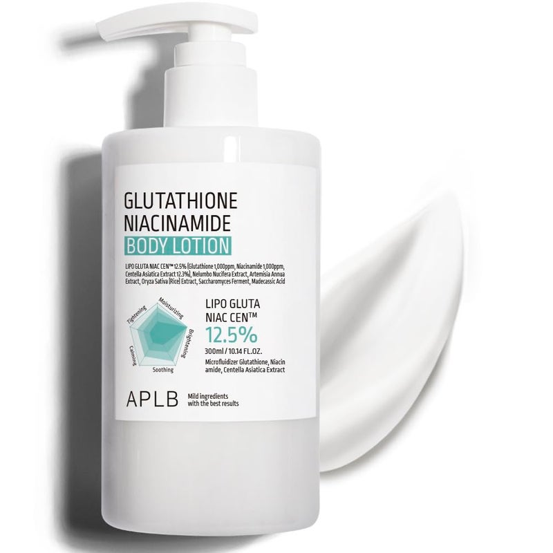APLB Glutathione Niacinamide Body Lotion | LIPO GLUTA NIAC CENâ„¢ 12.5% 10.14 FL.OZ/Korean Skincare, Long lasting hydration, Revitalize for gentle and improve skin texture - Image 1