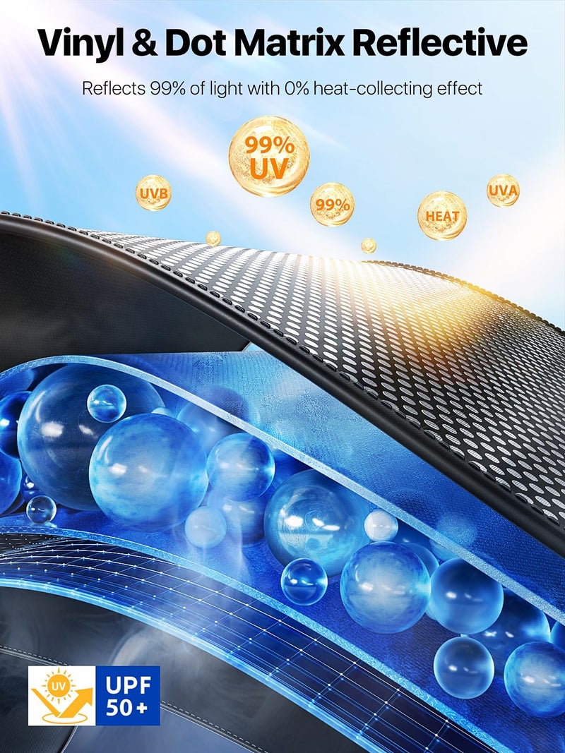 Nmoiss 2026 Upgraded Nmoiss Car Windshield Sun Shade [Dot Matrix Reflective Coating] Extended Edge No Light Leakage Design Cooling Protect Car Interior from UV Damage Small - Image 3