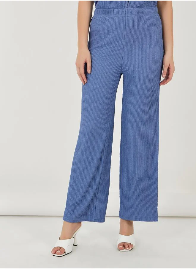 Styli Textured Waistcoat & Straight Leg Pants Co-Ords