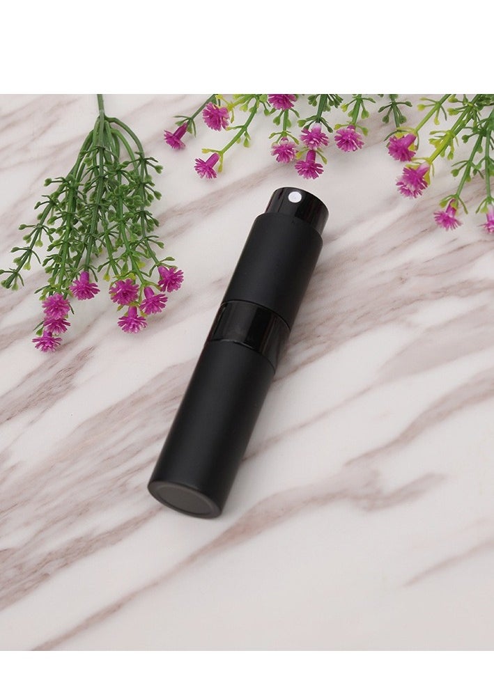 Beauenty - 2-Piece 10ml Perfume Atomizer, Portable Empty Mini Spray Bottle for Perfume, Cologne, Liquid Sprayer, Rotating Design Use Aluminum Shell And Glass Liner (Black) - Image 1