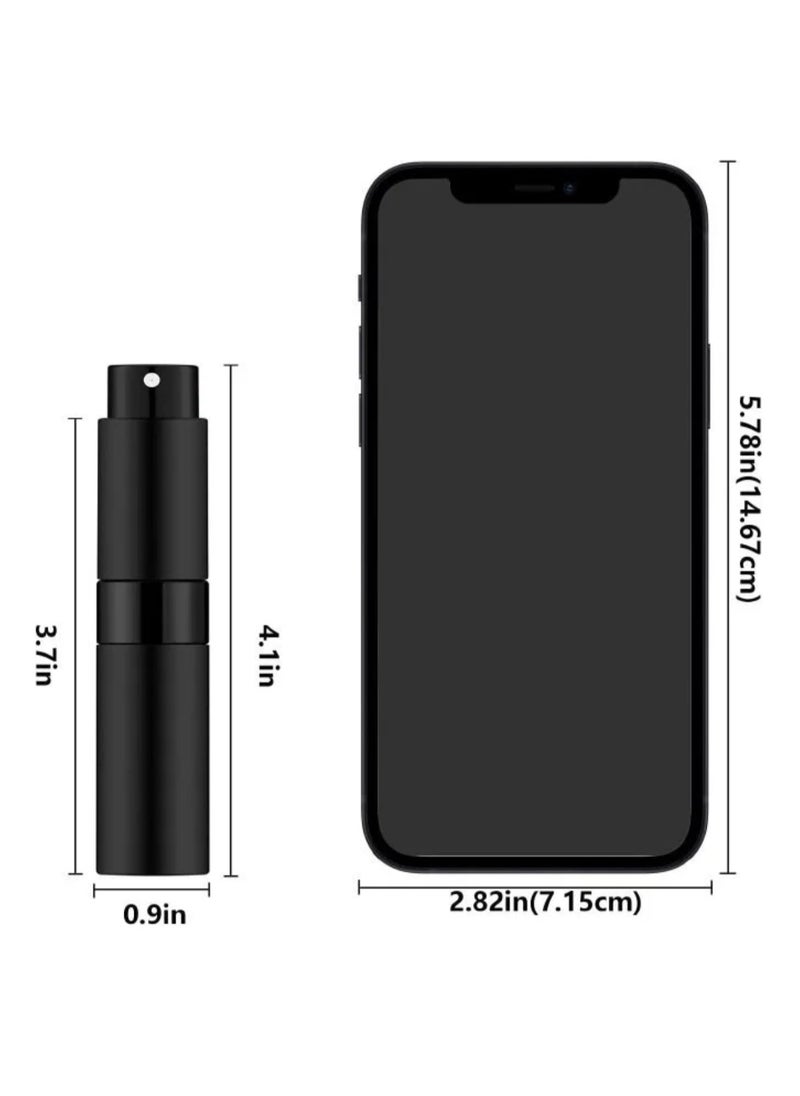 Beauenty 2-Piece 10ml Perfume Atomizer, Portable Empty Mini Spray Bottle for Perfume, Cologne, Liquid Sprayer, Rotating Design Use Aluminum Shell And Glass Liner (Black)  - Image 5