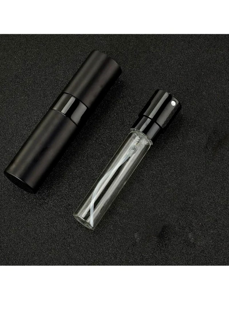 Beauenty - 2-Piece 10ml Perfume Atomizer, Portable Empty Mini Spray Bottle for Perfume, Cologne, Liquid Sprayer, Rotating Design Use Aluminum Shell And Glass Liner (Black) - Image 1