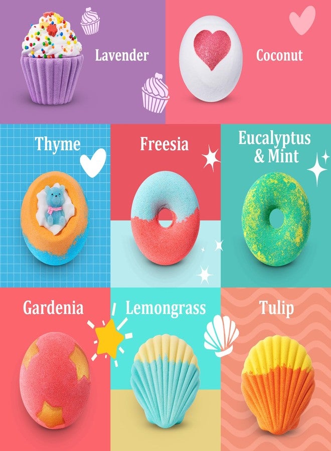 Perjoy Bath Bombs for Girls Kids & Women, 8pcs Organic Bath Bombs, Bubble Bath Self Care Valentines Birthday Christmas Gifts for Kids Girls, Mothers Day Gifts for Wife, Mom, Women & Her - Image 2