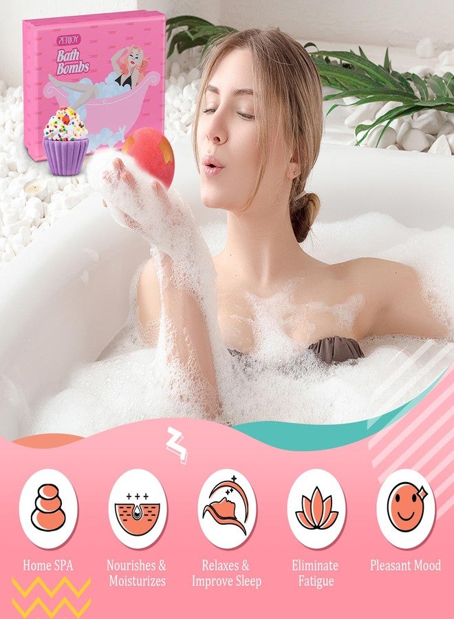 Perjoy Bath Bombs for Girls Kids & Women, 8pcs Organic Bath Bombs, Bubble Bath Self Care Valentines Birthday Christmas Gifts for Kids Girls, Mothers Day Gifts for Wife, Mom, Women & Her - Image 5