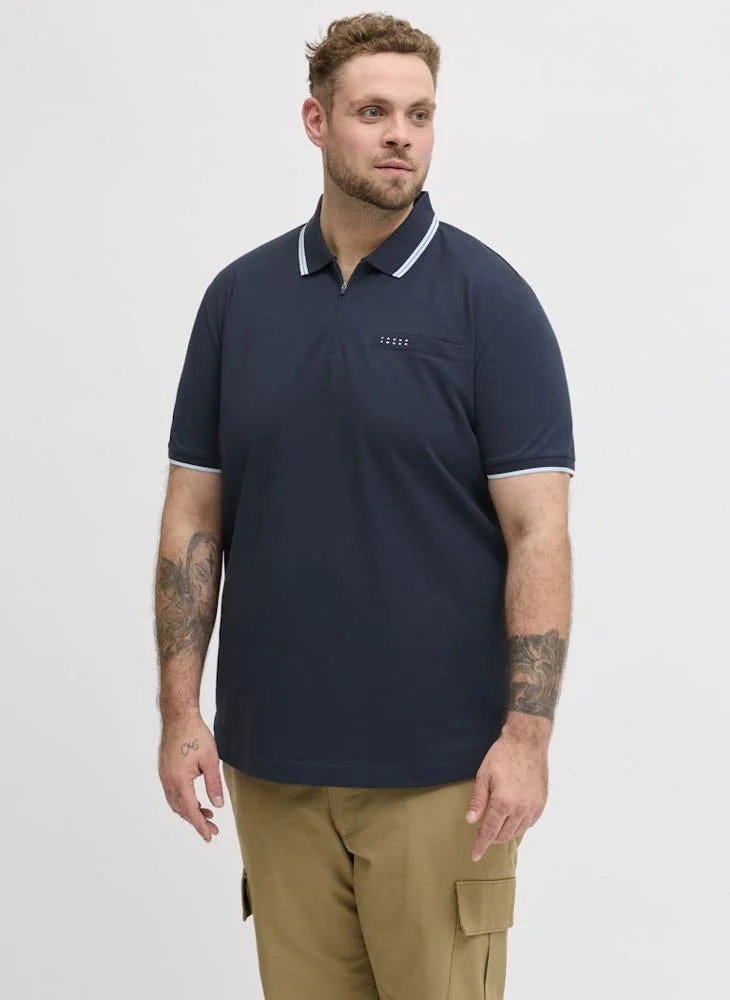Plus Size Half Zip Polo