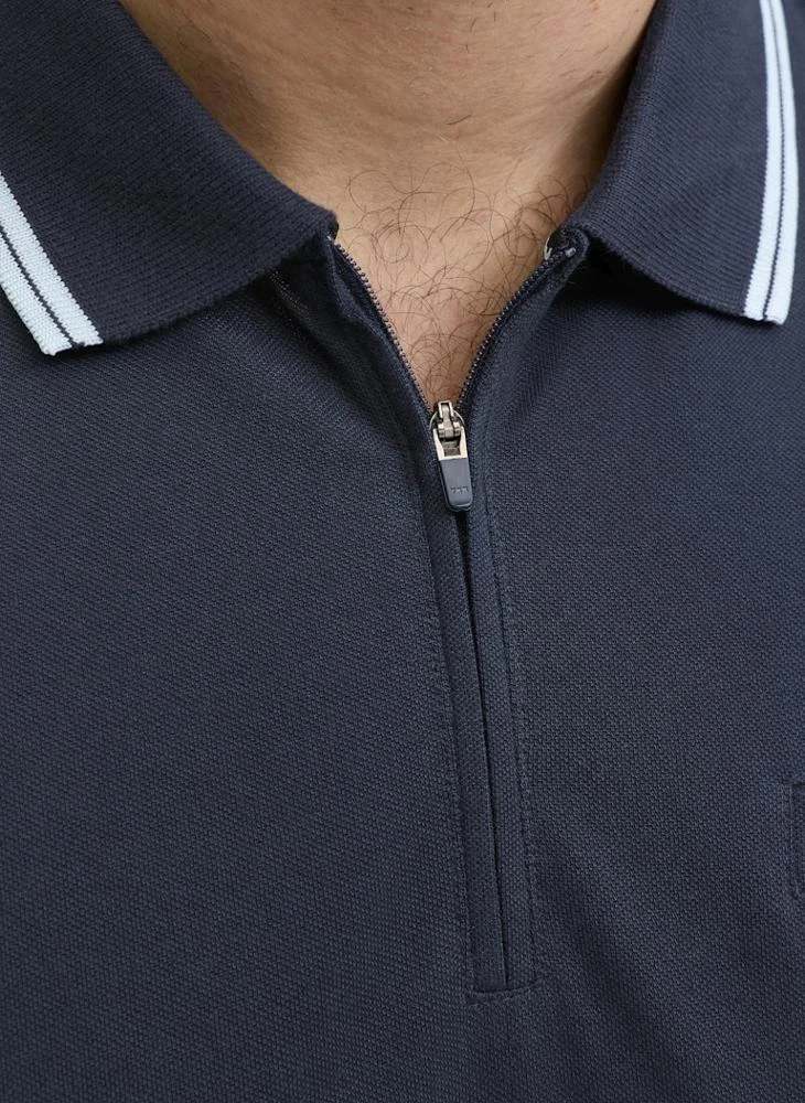 JACK & JONES  Plus Size Half Zip Polo for Men | Best Price UAE